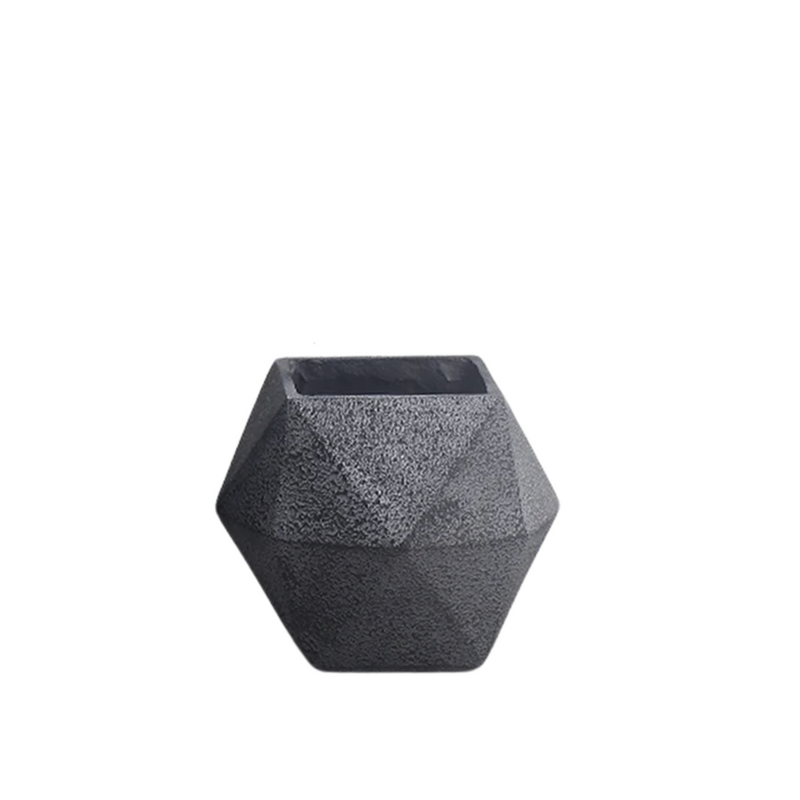Geometrischer Pflanztopf in Schwarz