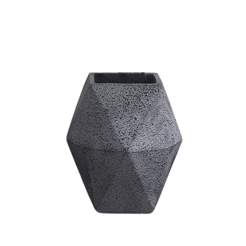 Geometrischer Pflanztopf in Schwarz